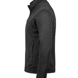 Men's Full Length Zip Knitted Outdoor Fleece Jacket- Black