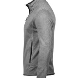 Men's Full Length Zip Knitted Outdoor Fleece Jacket - Grey