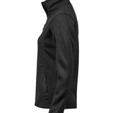 Women's Premium Full Length Zip Knitted Outdoor Fleece Jacket - Black