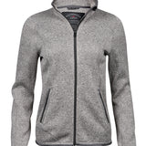 Women's Premium Full Length Zip Knitted Outdoor Fleece Jacket - Grey