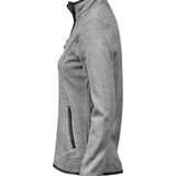 Women's Premium Full Length Zip Knitted Outdoor Fleece Jacket - Grey