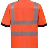 Men's Classic High Visibility Contrast Colour Polo Shirt - Orange