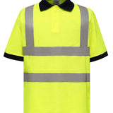 Men's Classic High Visibility Contrast Colour Polo Shirt - Yellow