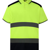 Men's Classic High Visibility Two Tone Polo Shirt - Yellow