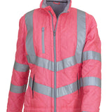 Unisex Premium High Visibility Quilted Jacket - Pink