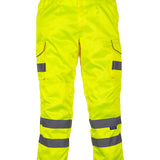 Men's Premium High Visibility Cargo Trousers With Knee Pad Pockets - Yellow